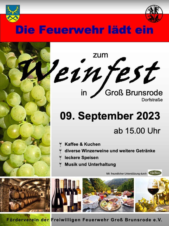 Plakat groß Brunsroder Weinfest